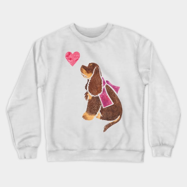 Watercolour American Cocker Spaniel Crewneck Sweatshirt by animalartbyjess